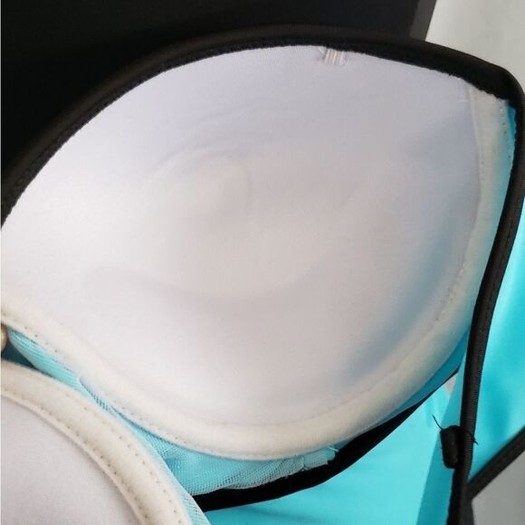 Strapless teal bikini size 34B - Picture 4 of 6